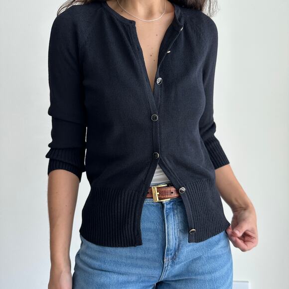 St John Sweater Womens P Santana Knit Button Front Cardigan Old Money Minimalist - Picture 2 of 9